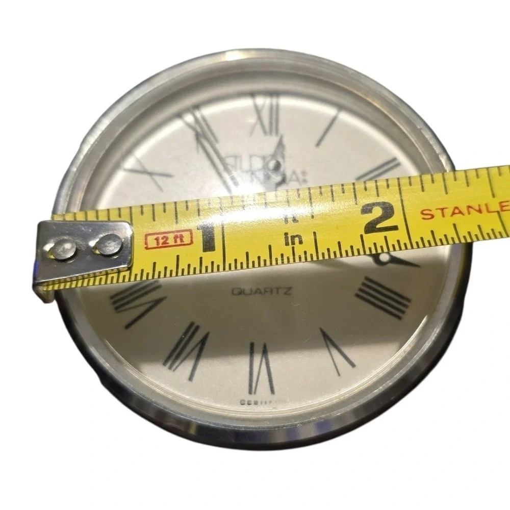 Studio Nova Quartz Table Clock Clear Glass Round Germany Home Decor‎ Accent